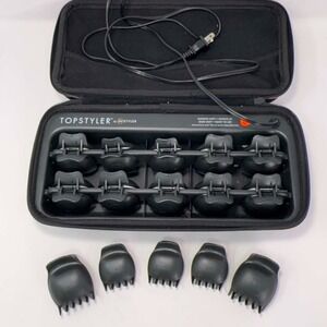 TopStyler By InStyler Heated Ceramic Hair Roller Set 10 Rollers Carry Case Works